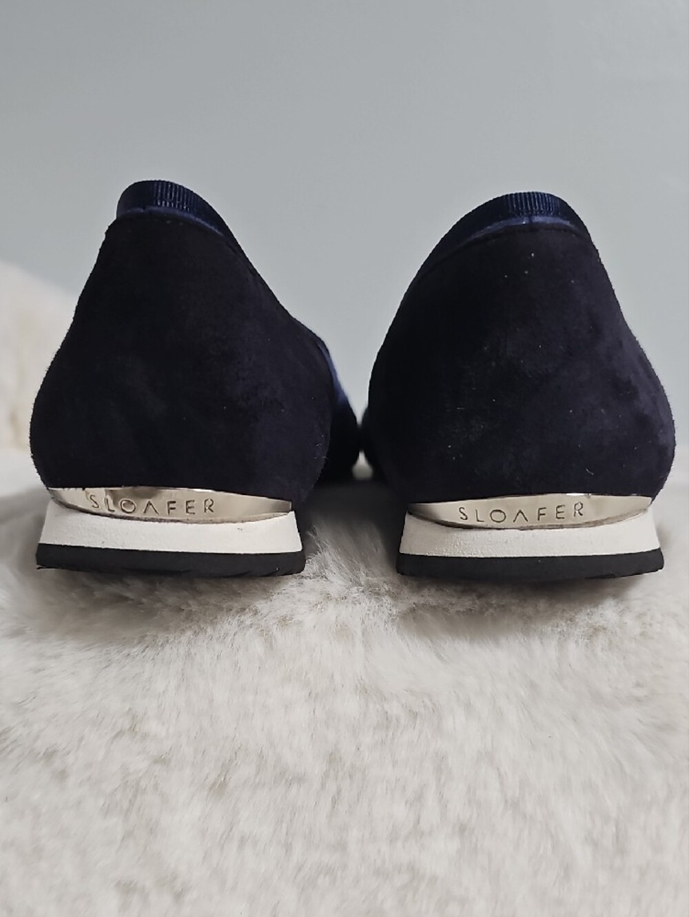 NWOT! Sloafer Nikita Blue Suede Ballet Sneakers - Picture 6 of 13